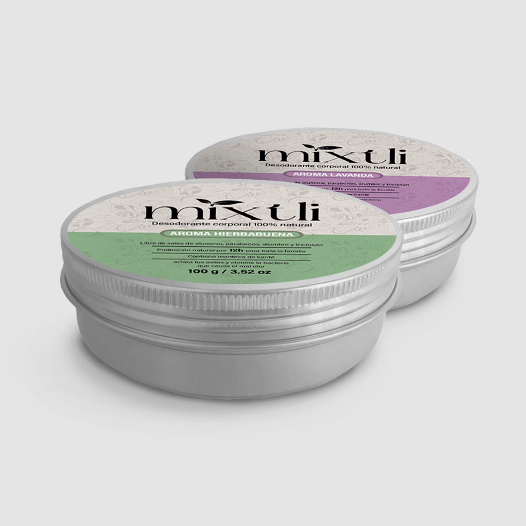 Paquete DUO 2 desodorantes Mixtli 100g Diferentes aromas