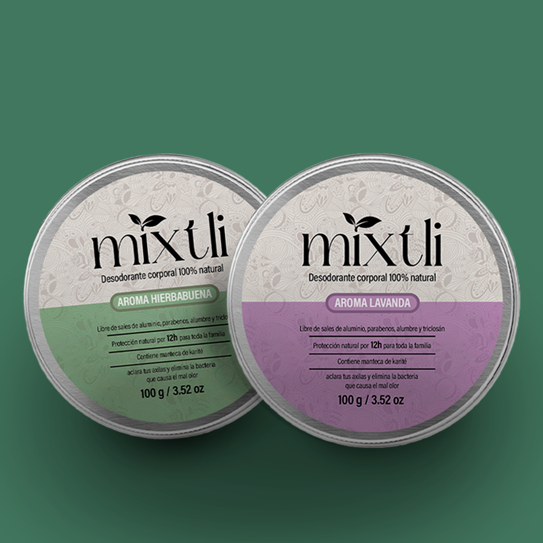 Paquete DUO 2 desodorantes Mixtli 100g Diferentes aromas