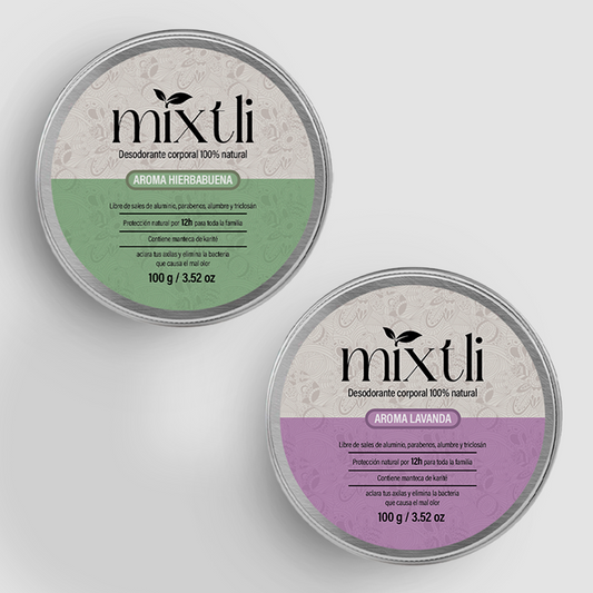 Paquete DUO 2 desodorantes Mixtli 100g Diferentes aromas