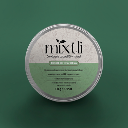 Desodorante natural Mixtlo 100g Hierbabuena