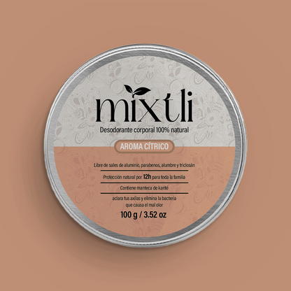 Desodorante natural Mixtli 100g Cítricos