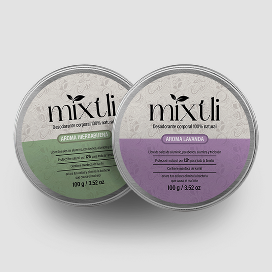Paquete DUO 2 desodorantes Mixtli 100g Diferentes aromas
